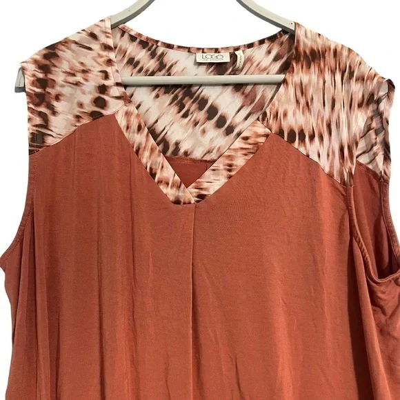 Logo tunic sleeveless blouse xl tie dye layering casual work school - Picture 5 of 7